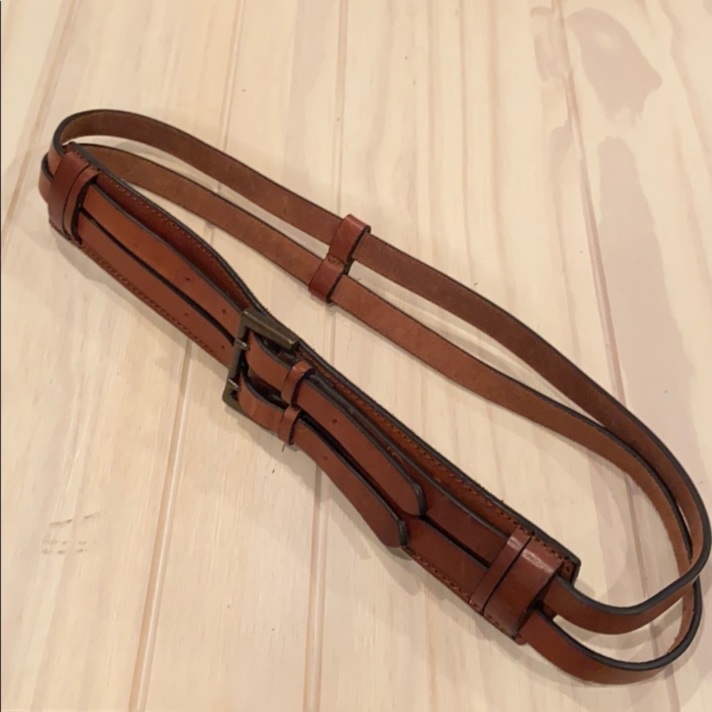 Barely Worn Cognac Leather Club Monaco Belt sz M